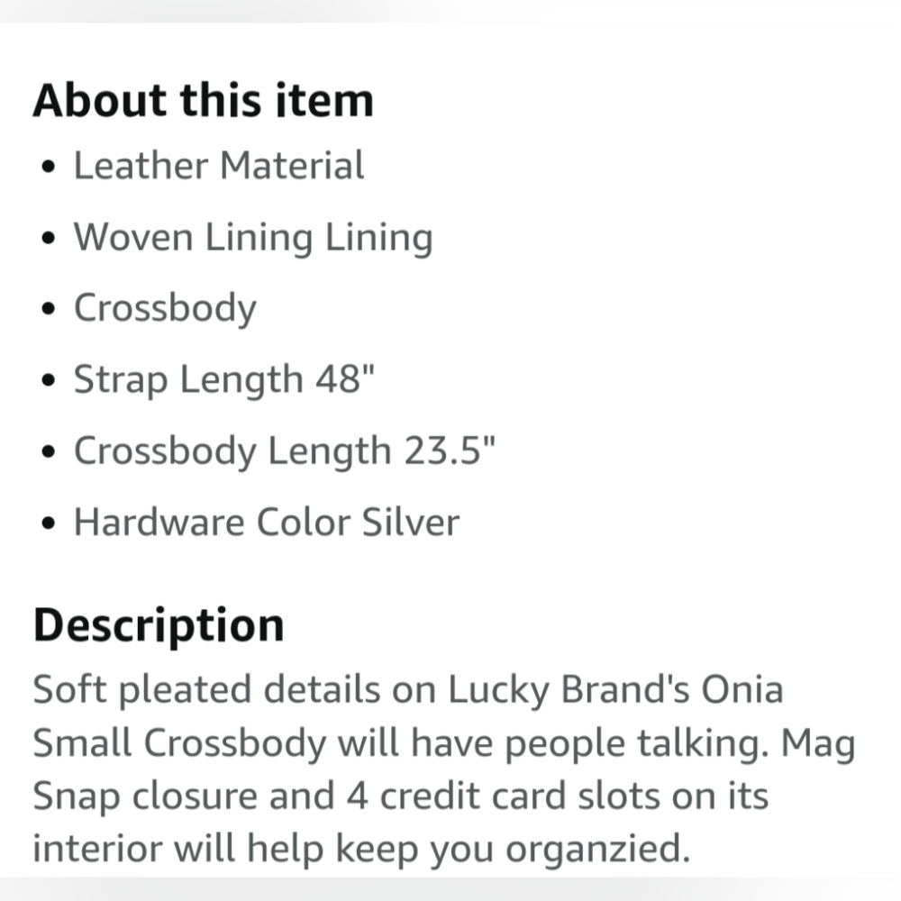 Lucky Brand Onia Small Crossbody- Leather - Picture 13 of 13